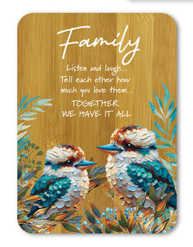 Lisa Pollock Decorative Plaque Family Charming Kookaburra