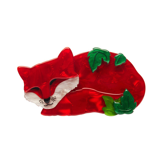 Snoozing Fox Erstwilder Brooch