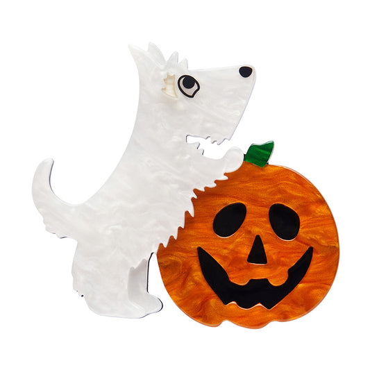 Patch the Pumpkin Pup Erstwilder Brooch