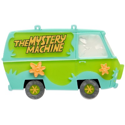  Mystery Machine  erstwilder brooch from Scooby-Doo with green body and yellow text on a white background.