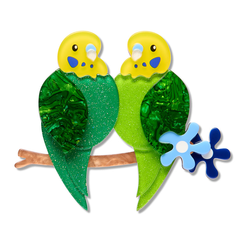 Erstwilder Best Budgies Brooch - Brighten Your Day with a Touch of Nature
