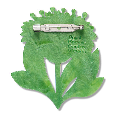 back   side of pincushion flower  erstwilder brooch 