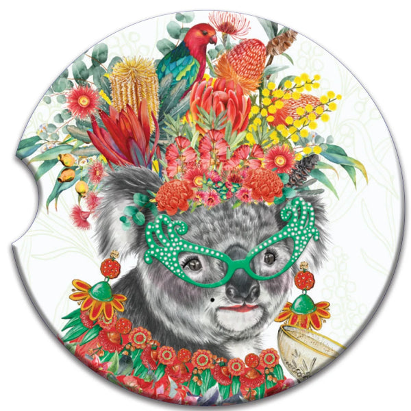 Lisa Pollock Car Coaster Dame Koala