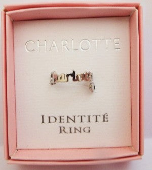 Ring in a pink box with 'Charlotte' branding