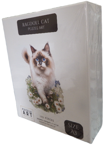 Puzzle box featuring a Ragdoll cat design on a white background