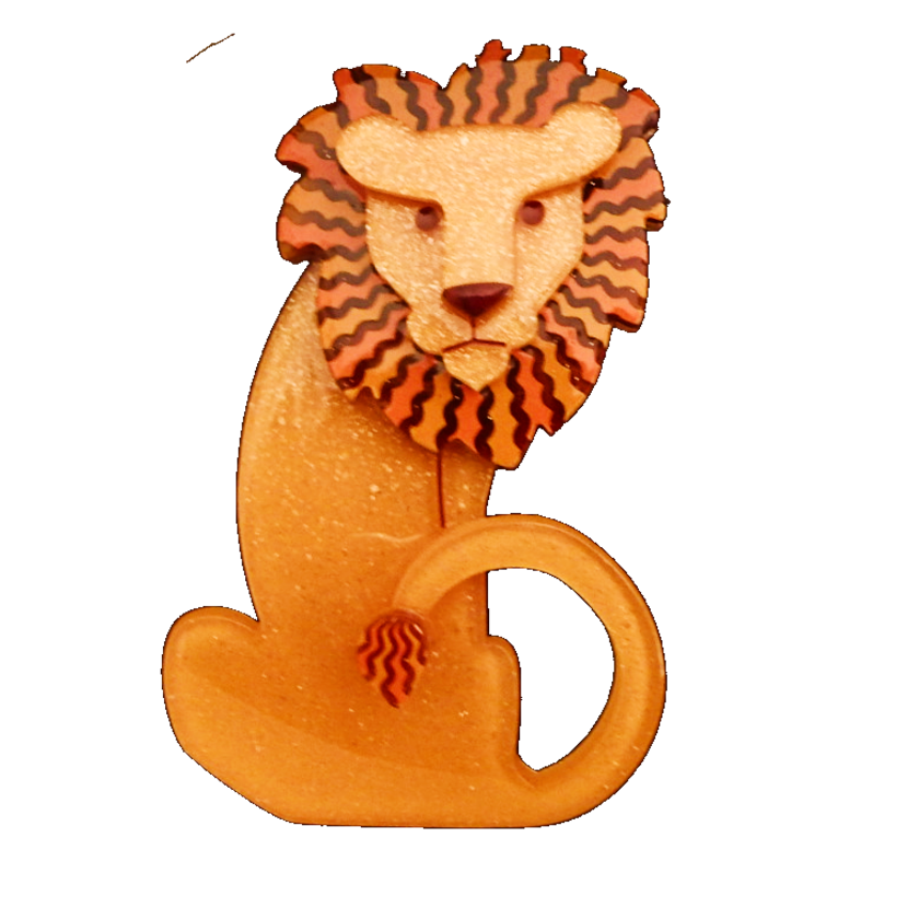  lion-shaped Erstwilder Brooch on a white background