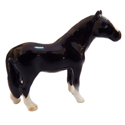 Welsh Mountain Ponies Black porcelain Miniature Figurine