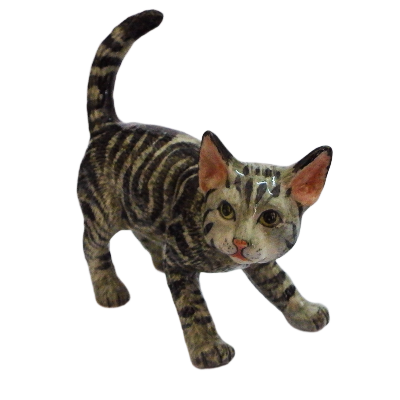 Porcelain Maine Coon Cat  Standing figurine