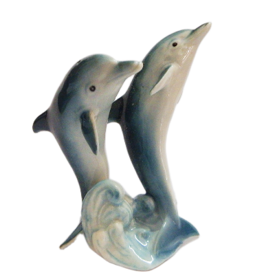 Miniature Dolphin Jumping Ceramic Figurines