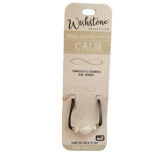 White Howlite Cord Bracelet Wishstone