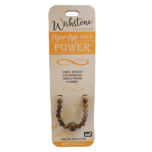 Tigers Eye Bead Bracelet wishstone
