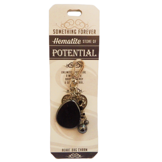 Hematite Heart Bag Charm Something Forever
