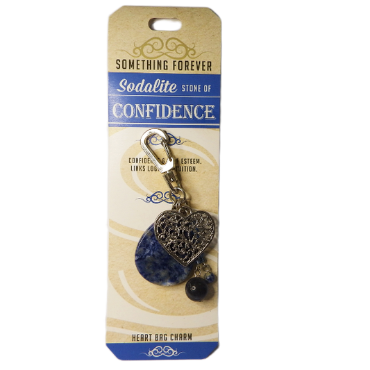 Sodalite Heart bag Charm  on Something forever card