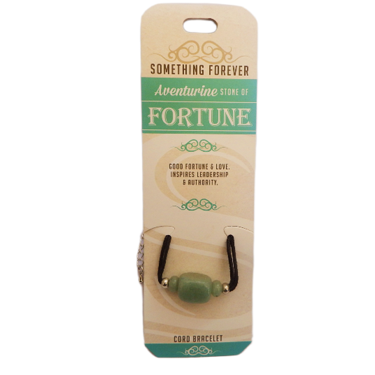 something forever cord bracelet aventurine good fortune & love inspires leadership & authority