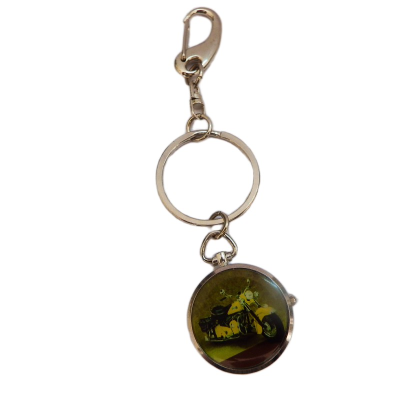 Image Nero Clock Belt Clip Keyring Indian Motor Cycle