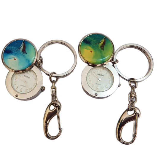 image 2 key rings  nero clock keychain wave dolphin