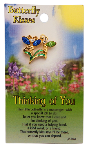 Butterfly Kisses Thinking of you Guardian Angel Pin