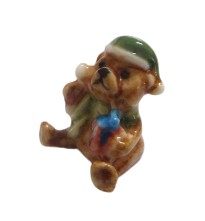 image Festive Bear Miniature Porcelain Figurine