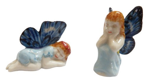 image Fairy Set 2 Porcelain Miniature Figurine blue