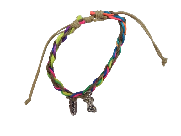 B879  bracelet rainbow Twist  cotton  string koala charm