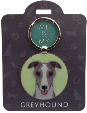 Me & My Pet Dog Keyring Greyhound