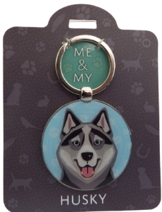 Me & my Pet Dog Keyring Husky