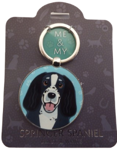 Me & My Pet Keyring Springer Spaniel Black & White