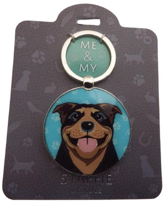 Me & My Pet Dog Keyring Staffie Brindle