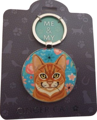 Me & My Pet Cat Keyring Ginger Cat Floral