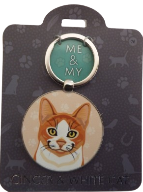 Me & My Pet Cat Keyring Ginger & White Cat