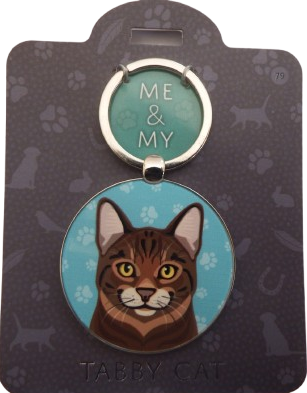 Me & My Pet Cat Keyring Tabby Cat