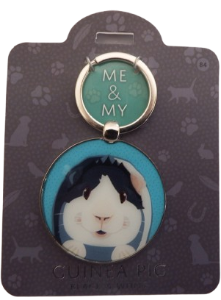 Me & My Pet Animal Keyring Guinea Pig black & White