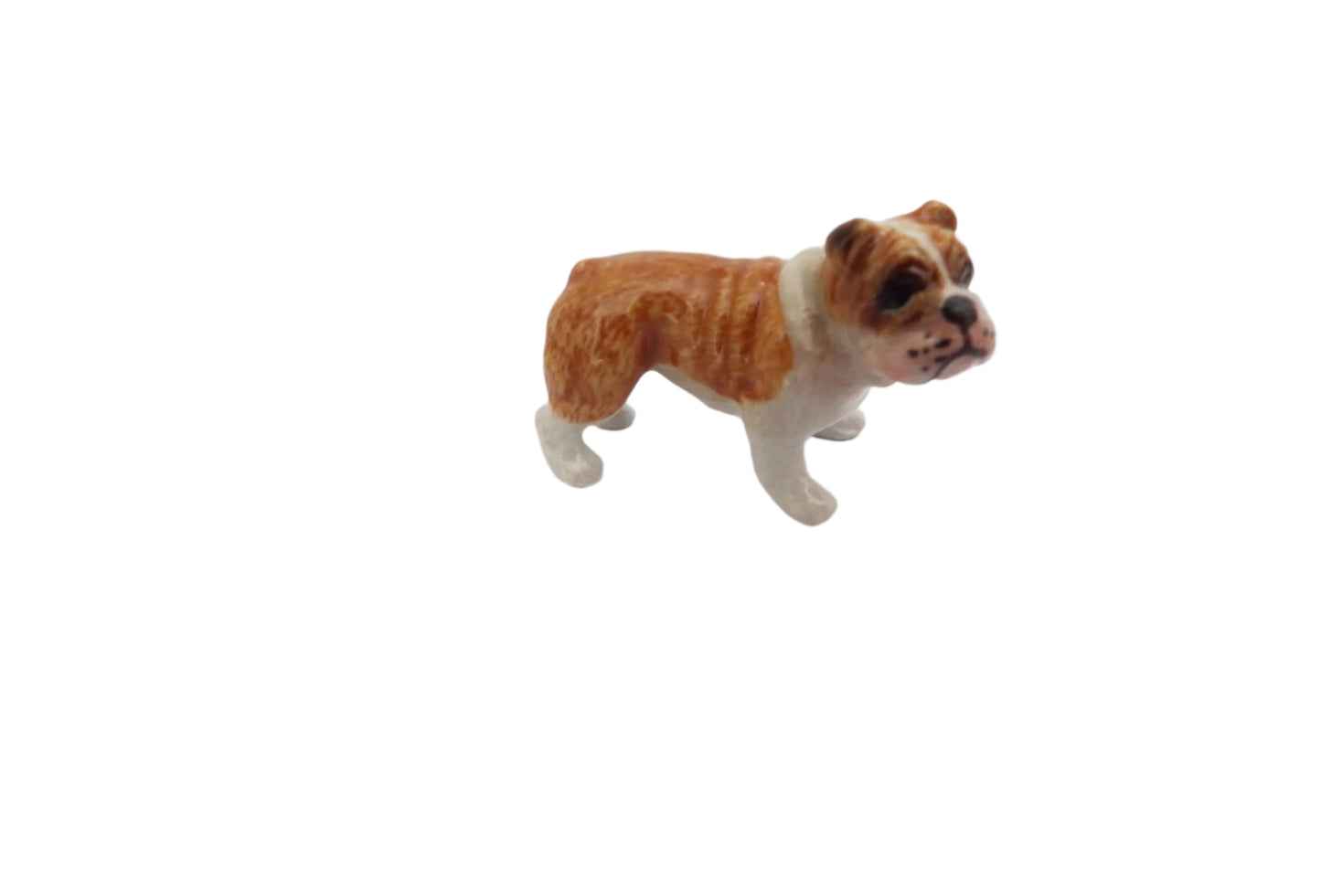 English Bulldog Turn Right mini miniature porcelain Figurines