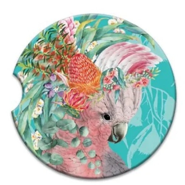 Lisa Pollock Ceramic Car Coaster Galah