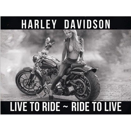 Harley Davidson Live to ride Black & White