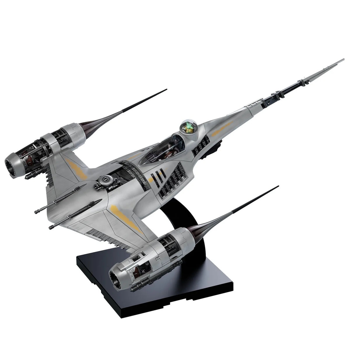 Model of a spaceship on a white background