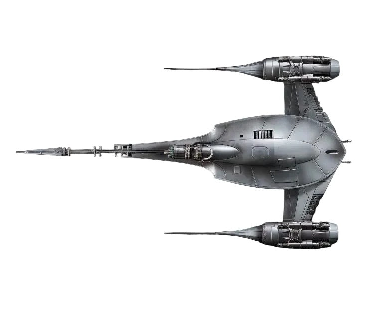 Starship model on a white background