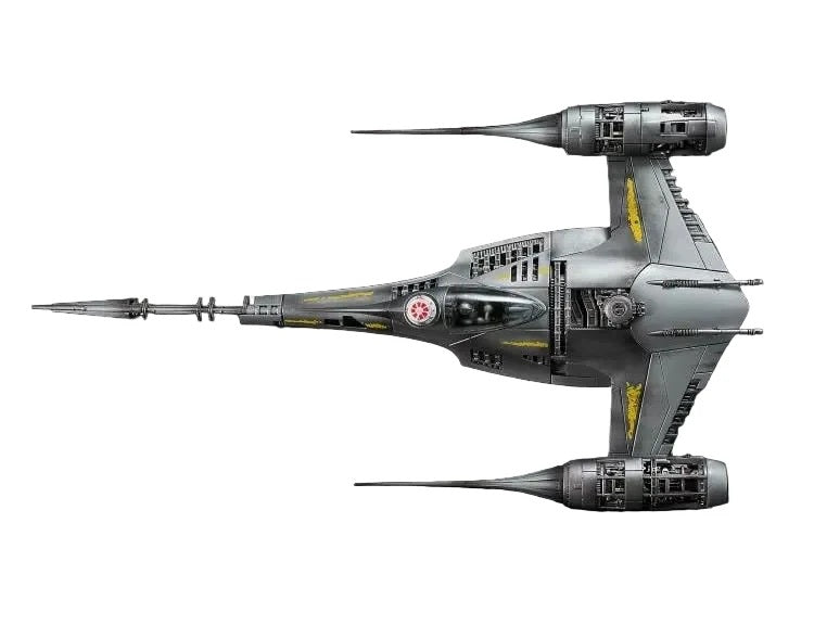 Model of a spaceship on a white background