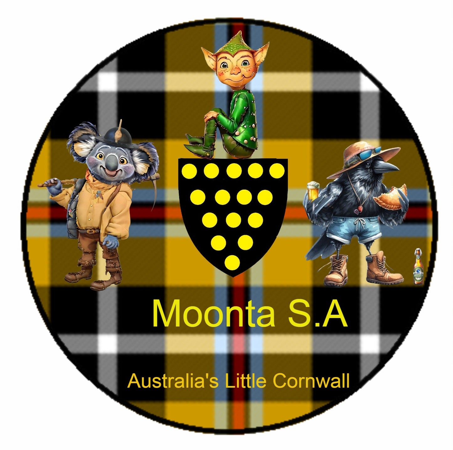 Moonta Australia's  Little Cornwall Round Sticker