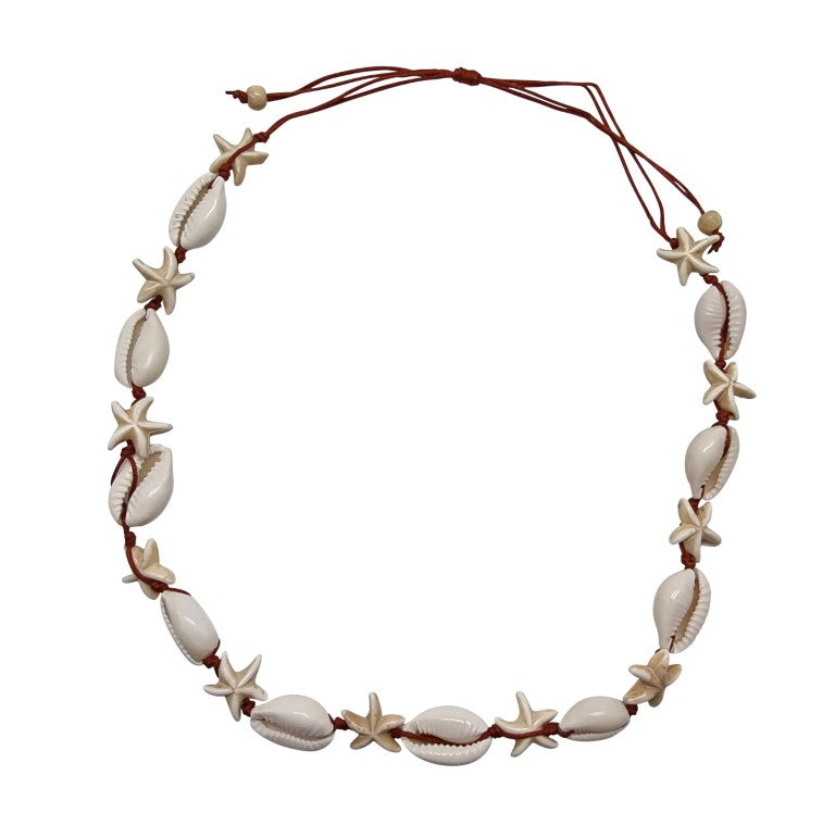 brown Cowrie & Starfish necklet N260 naturally design Australia