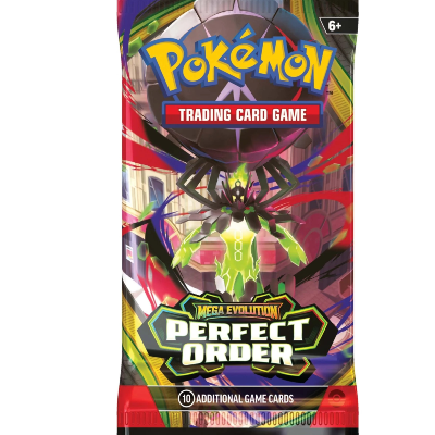 Pokémon trading card game pack with a Pokémon character on a colorful background