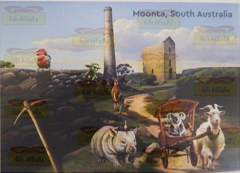 Postcard Little Digger and Friends at the Hughes Engine house Moonta South Australia