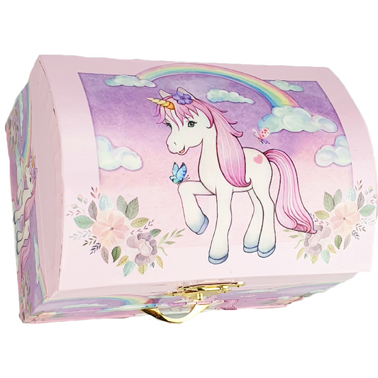 Jewelry box with a unicorn design on a white background