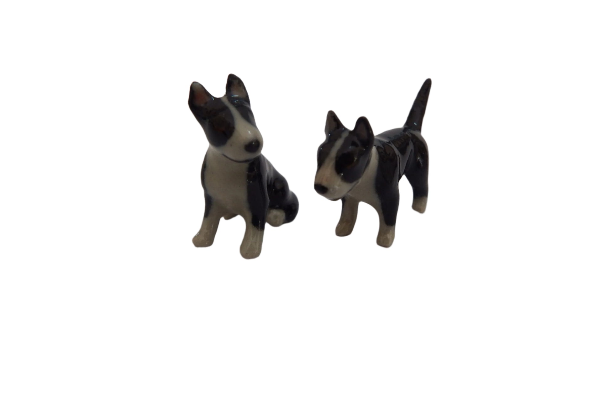 Bull Terrier Mini Set of 2 porcelain figurine