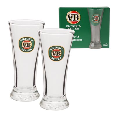 VB Victoria Bitter Set of 2 Skol Glasses