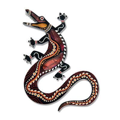 Estwilder x Brook Sutton illustration art of a crocodile with intricate patterns on a white background