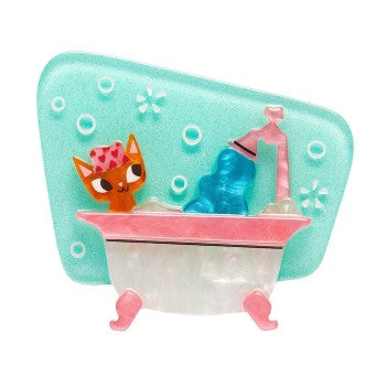 Betty the Bathing Kitty Erstwilder Brooch