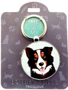 Me & My Pet Dog Keyring Border Collie Tricolour