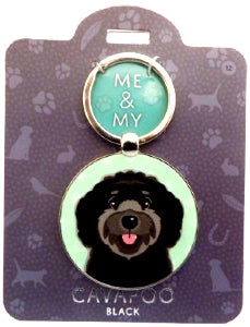 Me & My Pet Dog Keyring Cavapoo Black