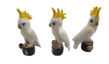 image Small Sulphur Crested cockatoo miniature Figurine set 3